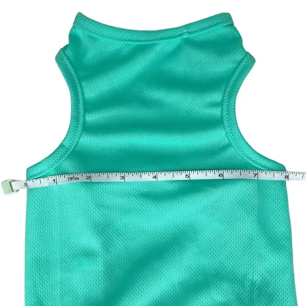 Dog Tank Tops Mesh Lightweight Pet Shirts Blue Teal Bundle Size Large